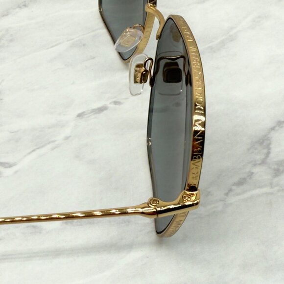 Dolce & Gabbana DG 2242 13348G Black Gold Metal Square Sunglasses Gray Gradient - Picture 7 of 12